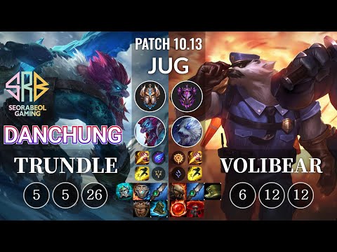 SRB Danchung Trundle vs Volibear Jungle - KR Patch 10.13