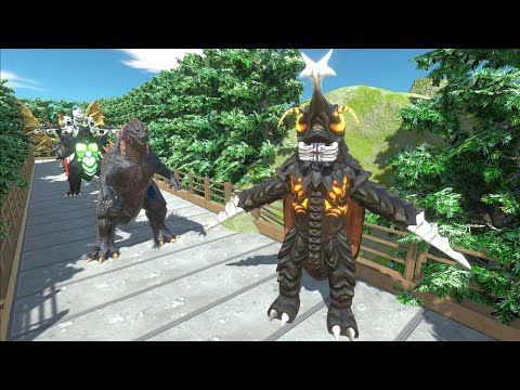MEGALON VS GHIDORAH & ALL GODZILLA DEATH RUN - Animal Revolt Battle Simulator