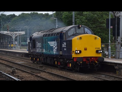 DRS 37038 thrashes up through Ipswich with 0Z37 - 24/5/18