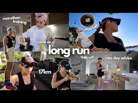 let's run 17km | come on a long run with me, race day tips, pre run routine, marathon training, food