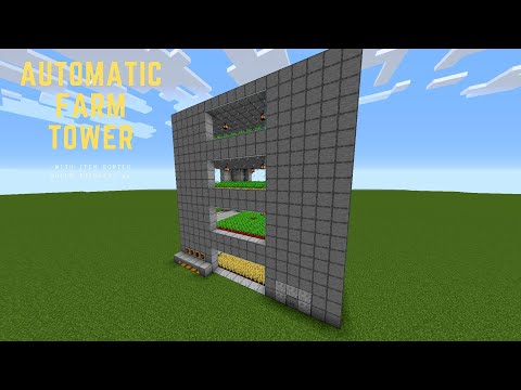 Minecraft Build Tutorial #1- Automatic Farm Tower with Item Sorter