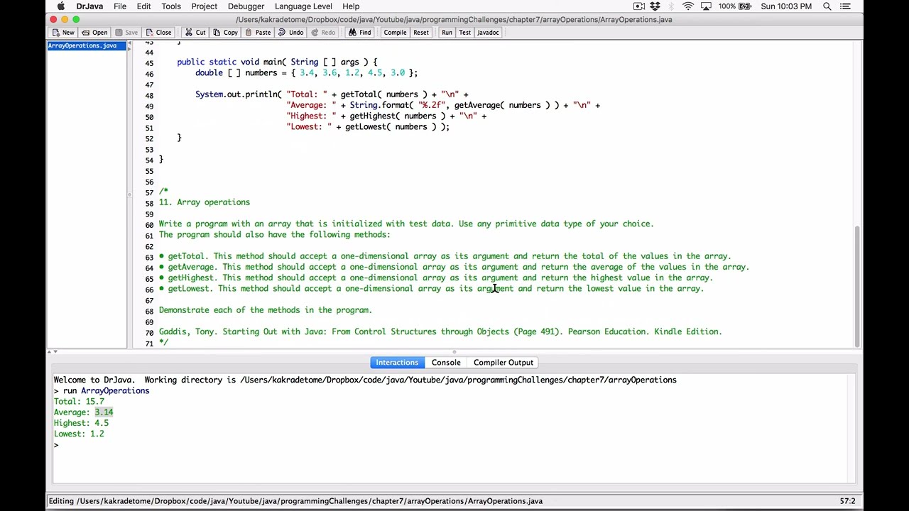 7.11. (Part 3) Array Operations - Java