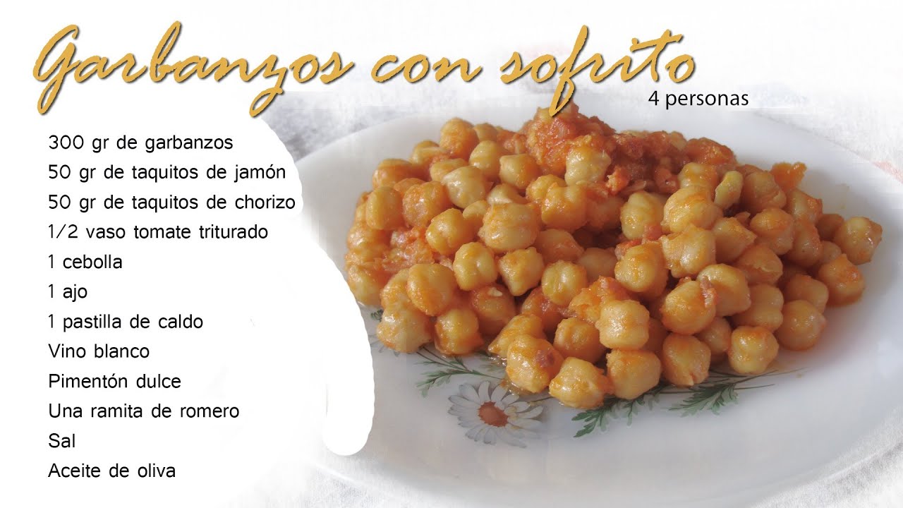 GARBANZOS con sofrito fácilisimo