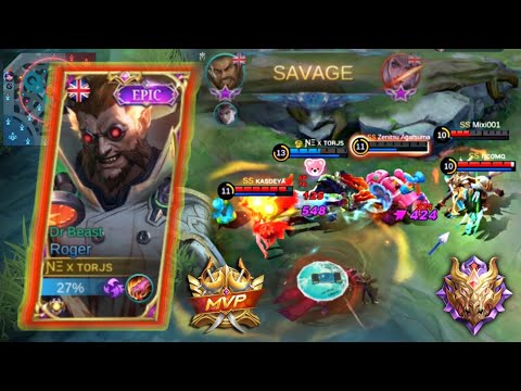 HOW TO BE 100% AGGRESSIVE ROGER IN MYTHICAL GLORY ? Broken Jungler ft. The wolf | Montage MLBB