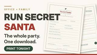 Secret Santa Questionnaire + Gift Exchange Kit: Run the Whole Party from One Download