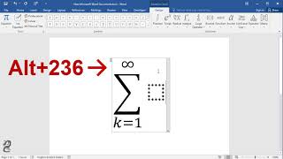 How to type summation with limits in Word