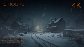 Abandoned Streets in Winter | Low, Textured Howling Wind with Blowing Snow | RELAX | STUDY | SLEEP
