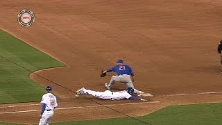 NYM@KC: Hosmer bunts, slides into first with a single