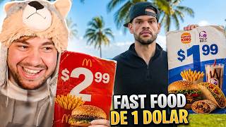 PROVANDO FAST FOOD DE 1 DÓLAR NO EUA! - React EduKof
