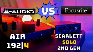 Video thumbnail for M Audio Air 192|4 Comparison vs Focusrite Scarlett Solo 1ST/2ND GEN - Best Audio Interface? - GGS by Granted Geek with Chris Grant Jr.