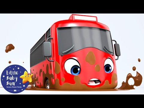 My Little Red Bus Stuck in The Mud | Go Buster | Baby Songs | Learn with Little Baby Bum