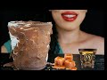 ASMR Sea Salt Caramel Magnum Ice Cream Pint With Caramel CRUNCHY EATING SOUNDS NO TALKING
