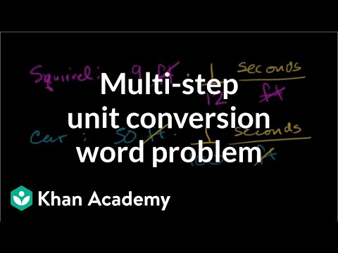 Part of a video titled Multi-step unit conversion word problem - Algebra I - YouTube