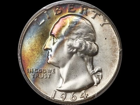 Check Your Silver Quarters - Common 1964 Washington Rainbow Toner Sells for $3500!