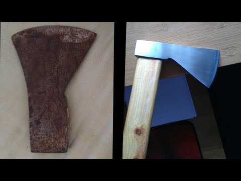 Restoring an old rusty axe into a polish Ciupaga