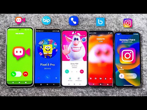 Instagram & Eyecon & JusTalk & Bip & BOTIM - Poco X6 + HTC U23 + iPhone XS + Infinix Z30 + Moto E40N