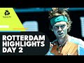 Tsitsipas vs Davidovich Fokina; Rublev And Shapvalov in Action | Rotterdam 2022 Day 2 Highlights