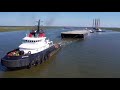 Crowley's Ocean Sun Tug Tows Barge 455-9 out of Louisiana