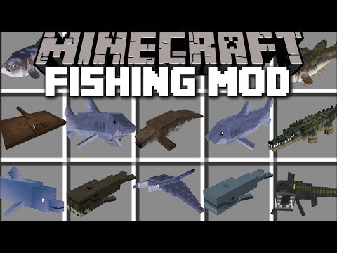 Minecraft FISH MOD / SWIM AWAY FROM SHARKS AND GIANT KILLER WHALES!! Minecraft