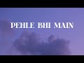 Pehle Bhi Main Vishal Mishra Animal Official Audio Lyrics SFLYRICSHUB