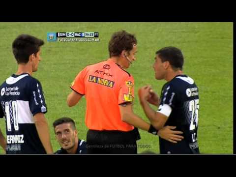 Miloc le entró mal a Acuña.Gimnasia-Racing.Fecha 14.Torneo Primera División.FPT