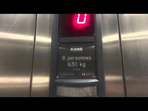 2002 KONE MonoSpace MRL traction elevator @ Toys 'R'us, Place des Halles, Strasbourg, France.