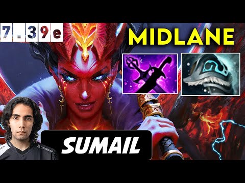 Sumail Queen Of Pain Midlane - Dota 2 patch 7.39e Pro player Gameplay