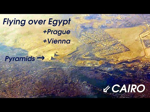 Egypt landscape. Flying over ✈️ CAIRO , Nile, Pyramids, Giza, Alexandria, Hurghada, Vienna, Prague