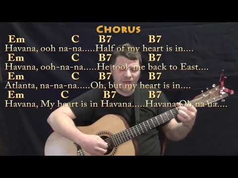 Havana (Camila Cabello) Fingerstyle Guitar Cover Lesson in Em with Chords/Lyrics - Em C B7