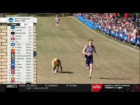 Oregon's Cooper Teare crawls to finish in 2021 men's cross country championship