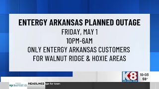 Entergy announces planned power outage for town
