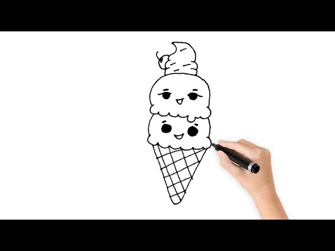 Ice Cream Drawing From Kwality Walls | How To Draw Ice Cream Easy | Ice Cream Cartoon Drawing Easy