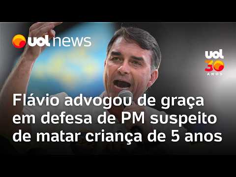 Flávio Bolsonaro advogou de graça em defesa de PM suspeito de matar criança de 5 anos