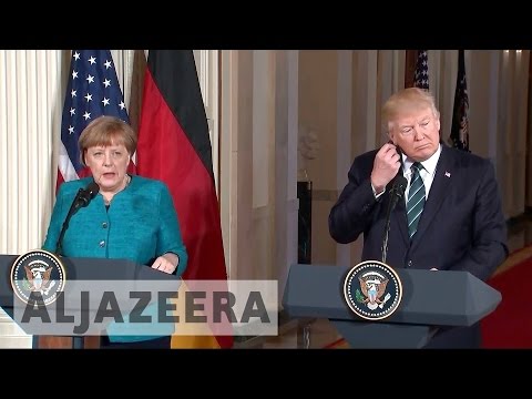 Phone-tapping claims in focus at Trump and Merkel meet