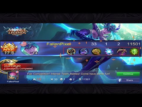 2018| 33 KILL+SAVAGE PERFECT KARINA ONE SHOT BUILD! MOBILE LEGEND GAME PLAY!