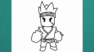 Como dibujar a Sensei Firefist de Stumble Guys