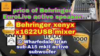 Video thumbnail for Behringer EuroLive mp3 B115D & Behringer EuroLive B112D powered speaker & Wharfedale subwoofer by Luchamax TV