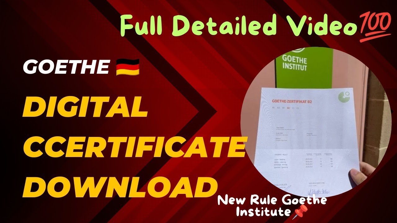 How to download Goethe Digital certificate? 💯🇩🇪2024 New Rule🚨Goethe Center | Ausbildung fsj Students
