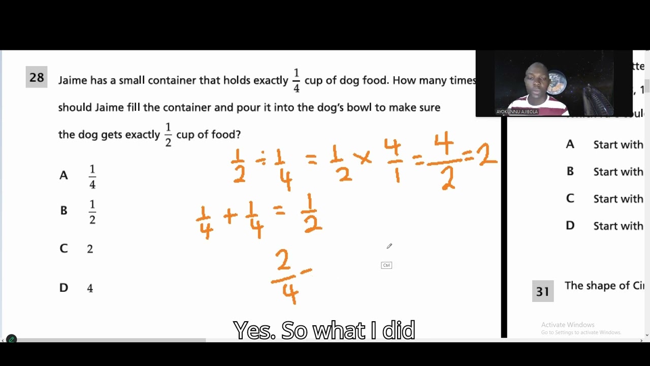 Grade 3 Math Test 6