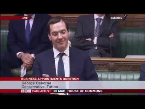 George Osborne , 'MP' jokes in parliament about his 3rd job as Evening Standard editor