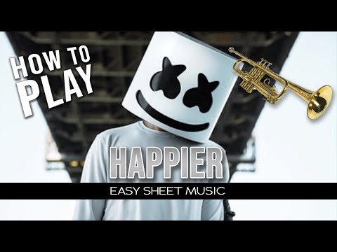 Trumpet "Happier" Marshmello EASY Sheet Music