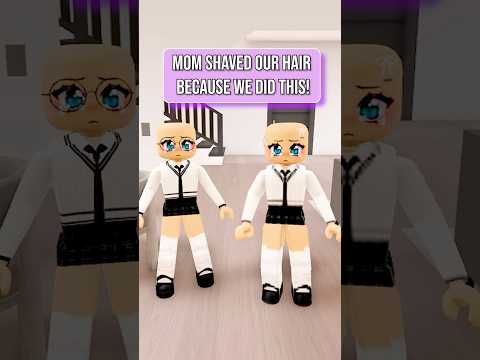 Mom Shaved our Hair because We Did This! (Roblox Berry Avenue Rp) #roblox #shorts