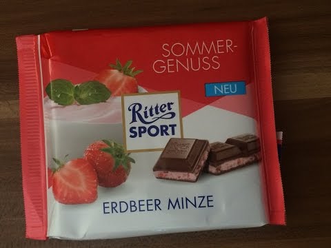 unboxing new Rittersport mint strawberry summer gone fail