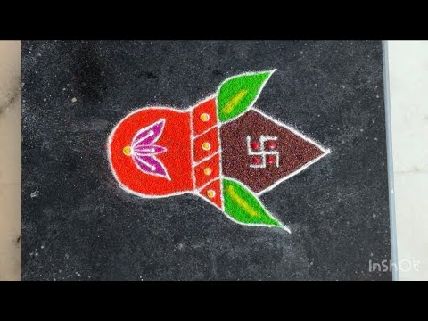 Margashirsh Guruvar Kalash satwik rangoli | 5x1 dot rangoli  #rangoli #ठिपक्यांचीरांगोळी #सात्विक 