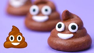 POO EMOJI MERINGUE COOKIES - NERDY NUMMIES