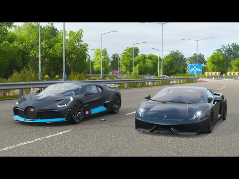 Forza Horizon 4 Drag race: Bugatti Divo vs Lamborghini Gallardo Twin-Turbo