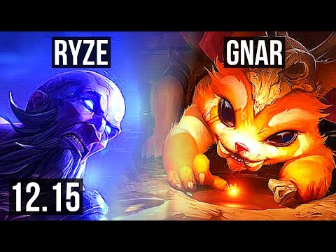 RYZE vs GNAR (TOP) | 7/0/3, 1.2M mastery, 500+ games, Godlike | KR Master | 12.15