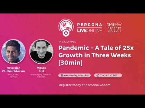 Percona Live ONLINE 2021 Open Source Database Conference May 12 13 2021