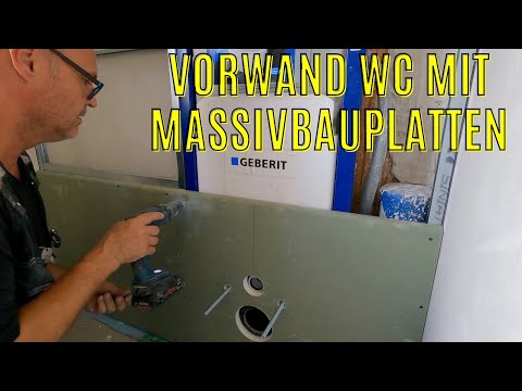 WC Toiletten Vorwand Geberit Duofix Element Bekleidung mit Massivbauplatten / Trockenbau Drywall DIY