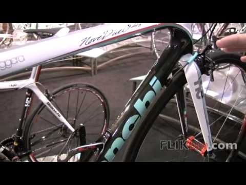 Interbike 2009 Bianchi - HOC 928, carbon fiber, nanotechnology, integrated seat post road bike